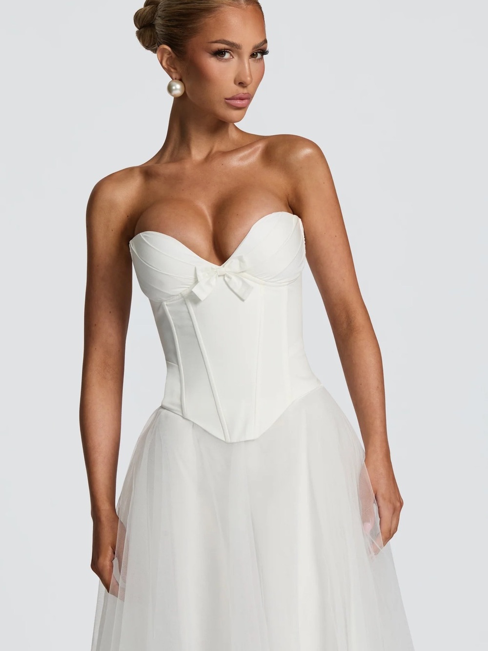 Brand new Prism white bow Corset